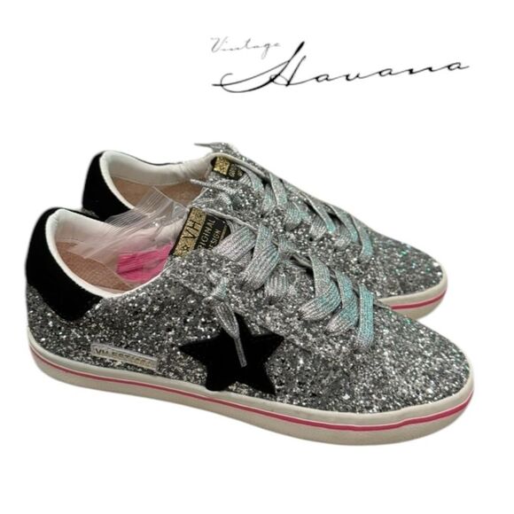 Vintage Havana Shoes - New Vintage Havana Flair 6 Silver Glitter Women's Shoes Sneakers 8